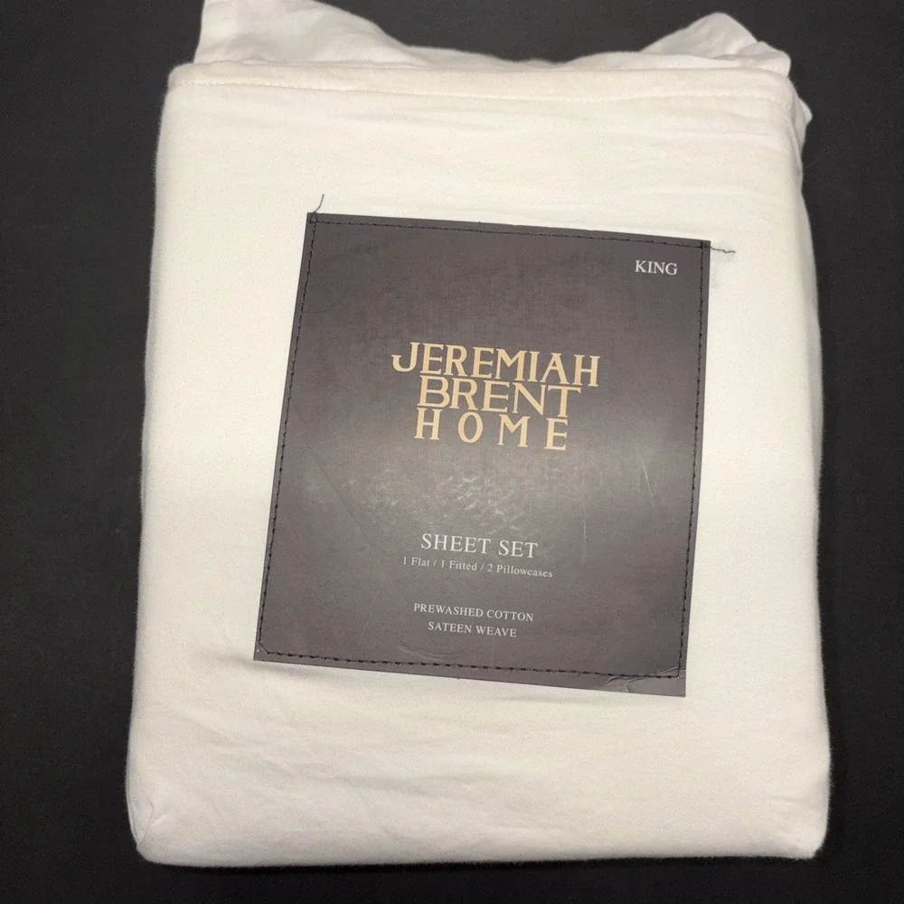 Jeremiah Brent Home Cotton Sateen Weave  4 Piece Sheet Set Size King 20720